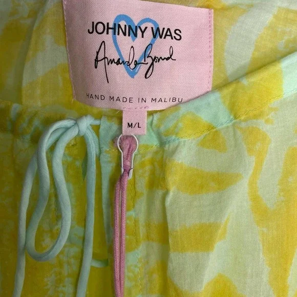Johnny Was Women's Yellow X Amanda Bond Emilia Midi Dress NWT SZ M/L - Picture 3 of 9